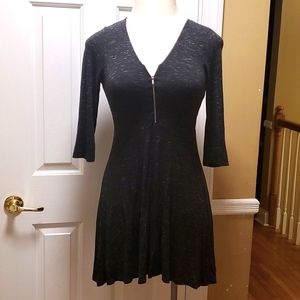 Fit and flare black mini dress